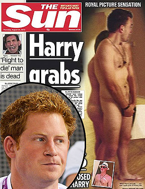 Newspapers warned over prince harry nude photos